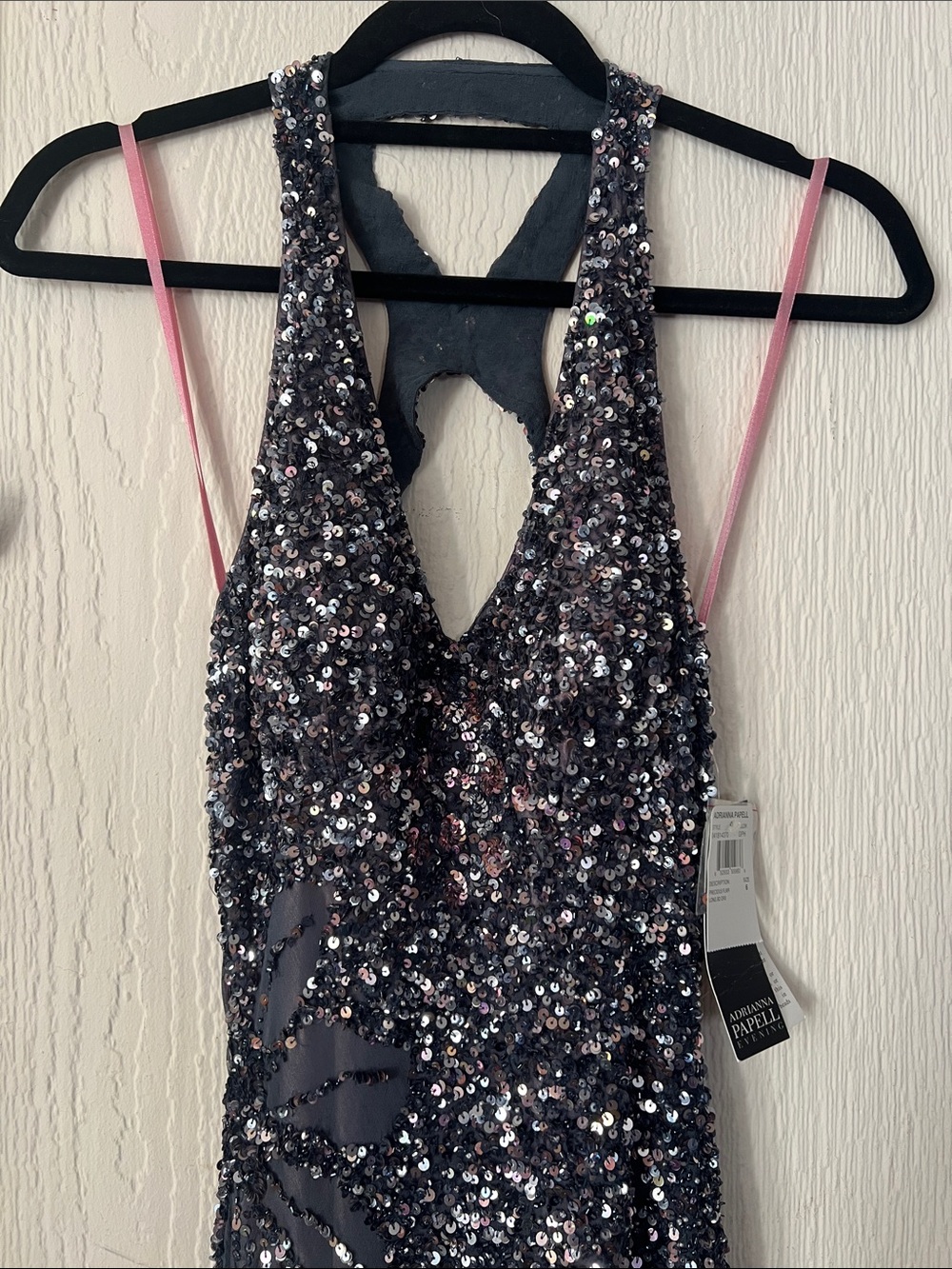 Adrianna Papell Evening Y2K Silk Beaded Sequin Gown Size 6 NWT